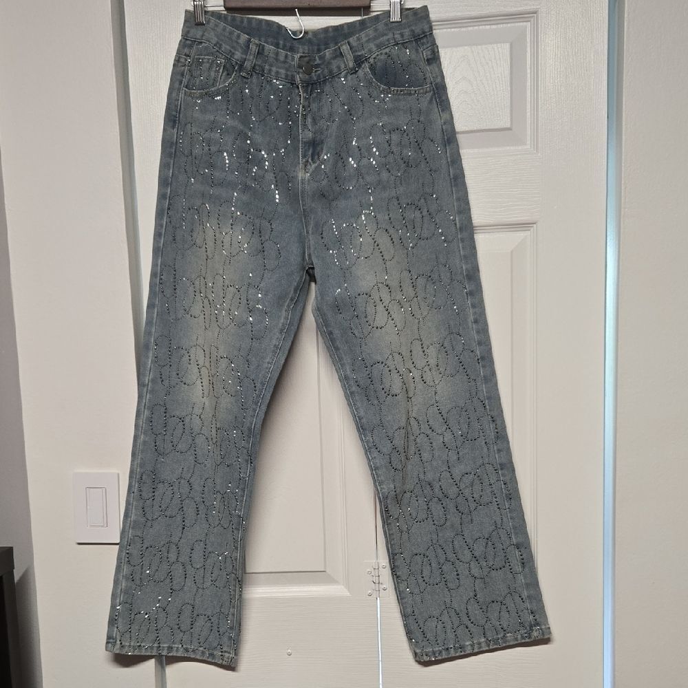 Embellished Women's Blue Denim Jeans